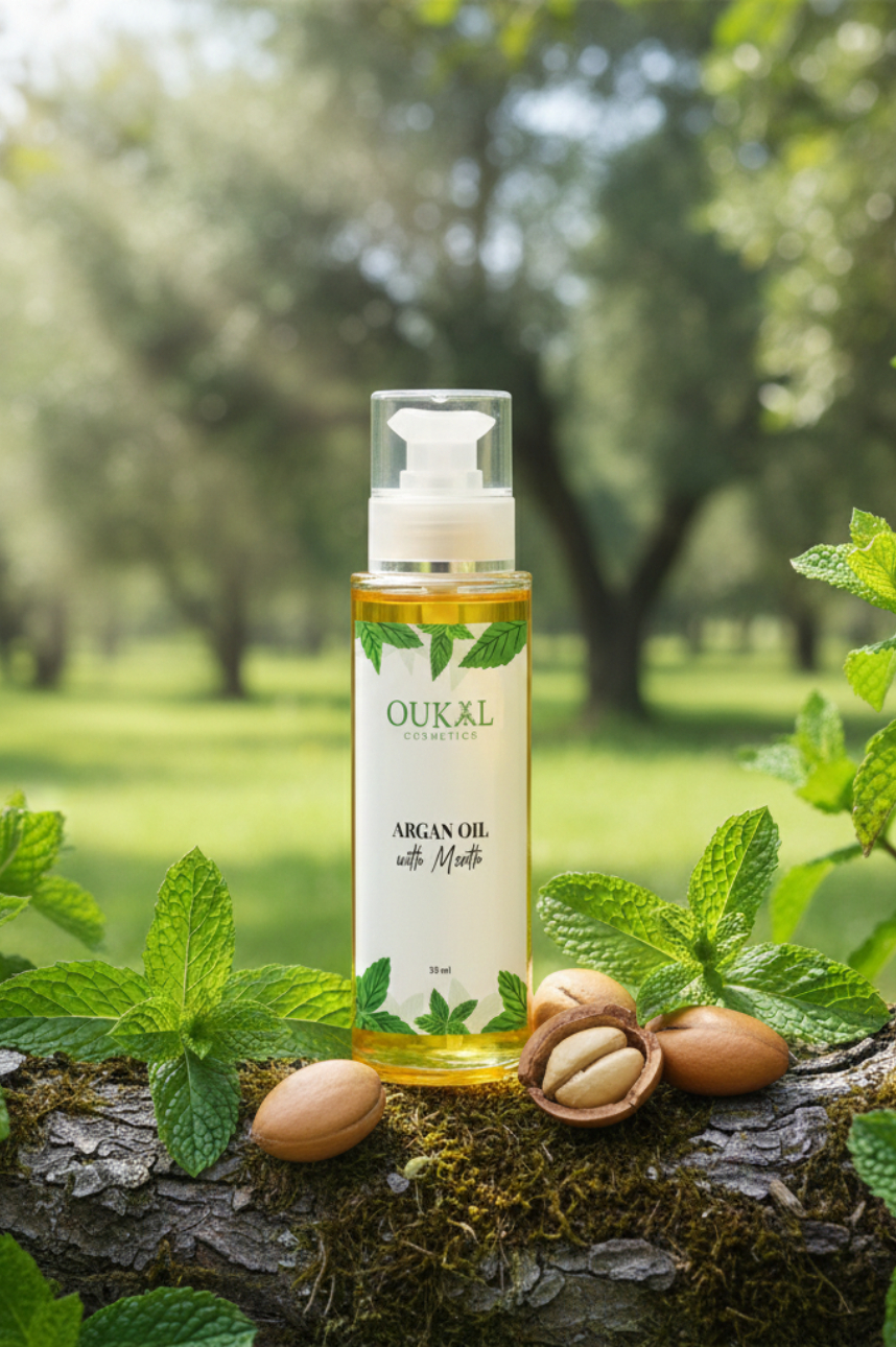 CBD hemp oil, Hand holding bottle of Cannabis oil against Marijuana plant