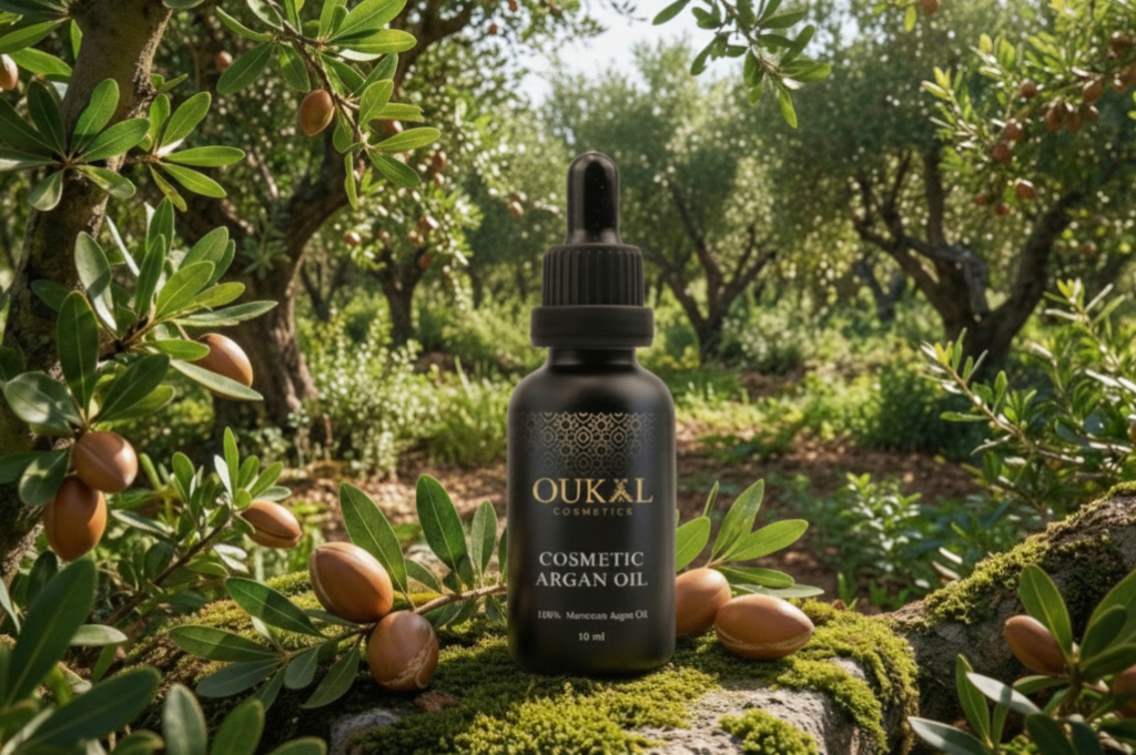 CBD hemp oil, Hand holding bottle of Cannabis oil against Marijuana plant